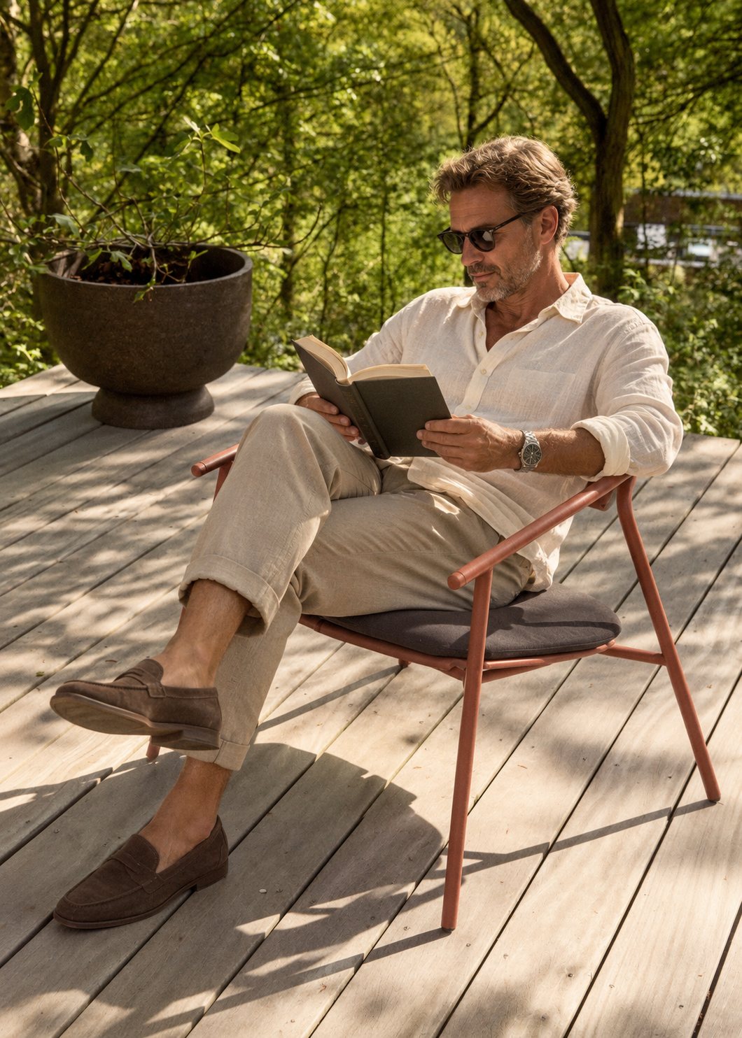 Reading in a NOVO lounge chair